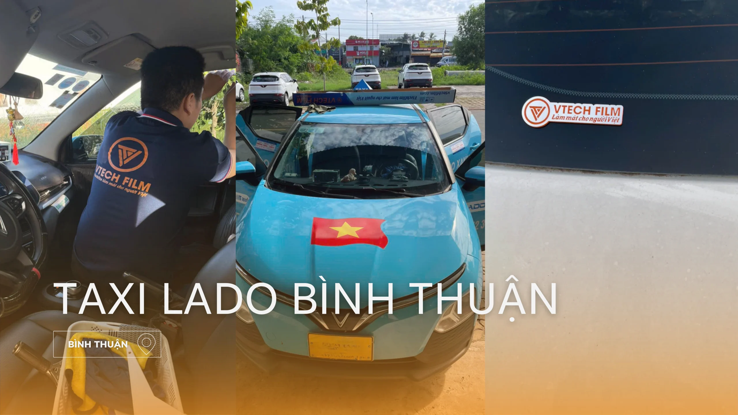 Công trình thi công phim cách nhiệt Vtech Film cho Taxi Lado Bình Thuận