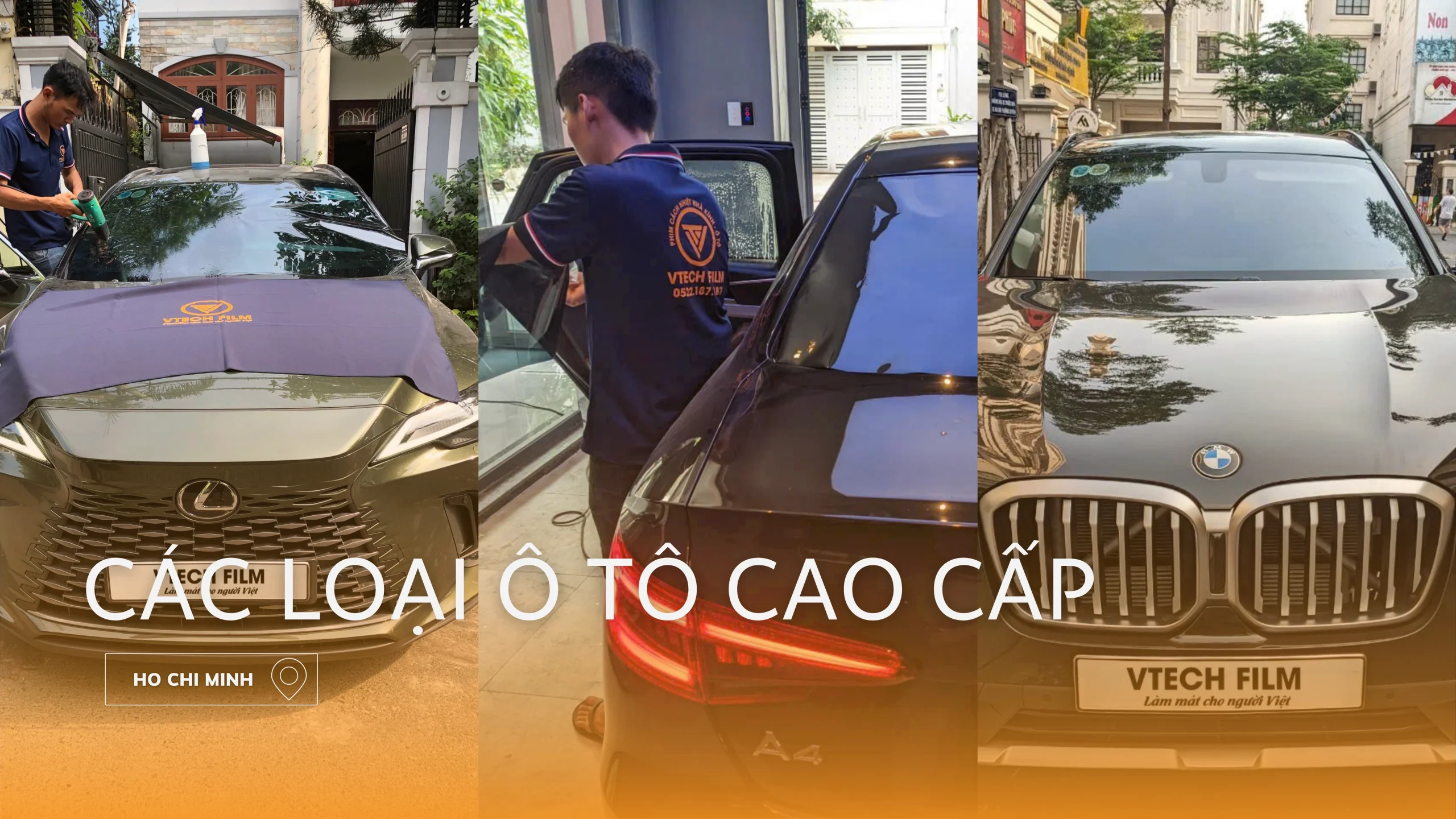 Thi công phim cách nhiệt Vtech Film cho các dòng xe ô tô cao cấp