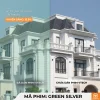 So sánh kính biệt thự trước và sau khi dán phim phản gương Green Silver