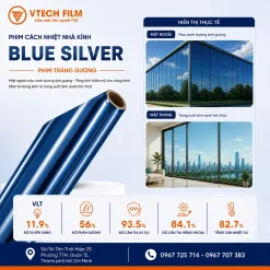 Phim cách nhiệt phản gương Blue Silver VTECH FILM