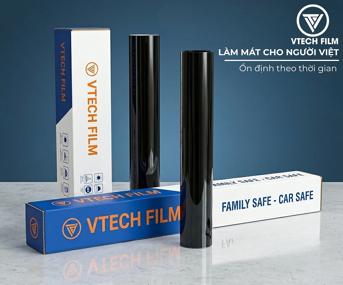 Cuộn phim cách nhiệt Vtech Film cao cấp chính hãng Mẫu phim cách nhiệt Vtech Film chất lượng cao chuyên dùng chống nóng công trình.