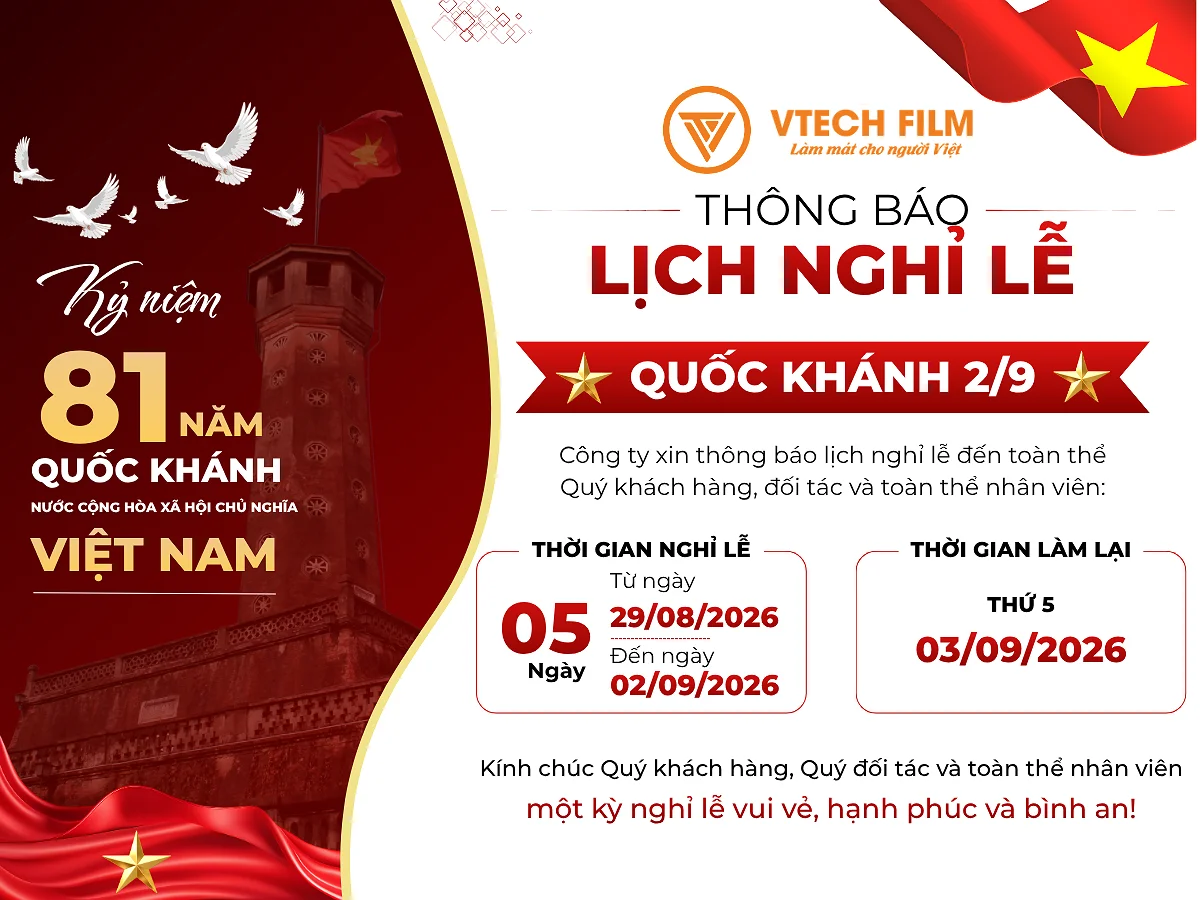 Thông báo nghỉ lễ Quốc Khánh 2.9 VTECH FILM