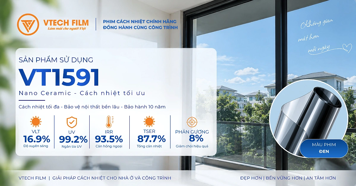 Thông số kỹ thuật phim cách nhiệt VT1591 Nano Ceramic