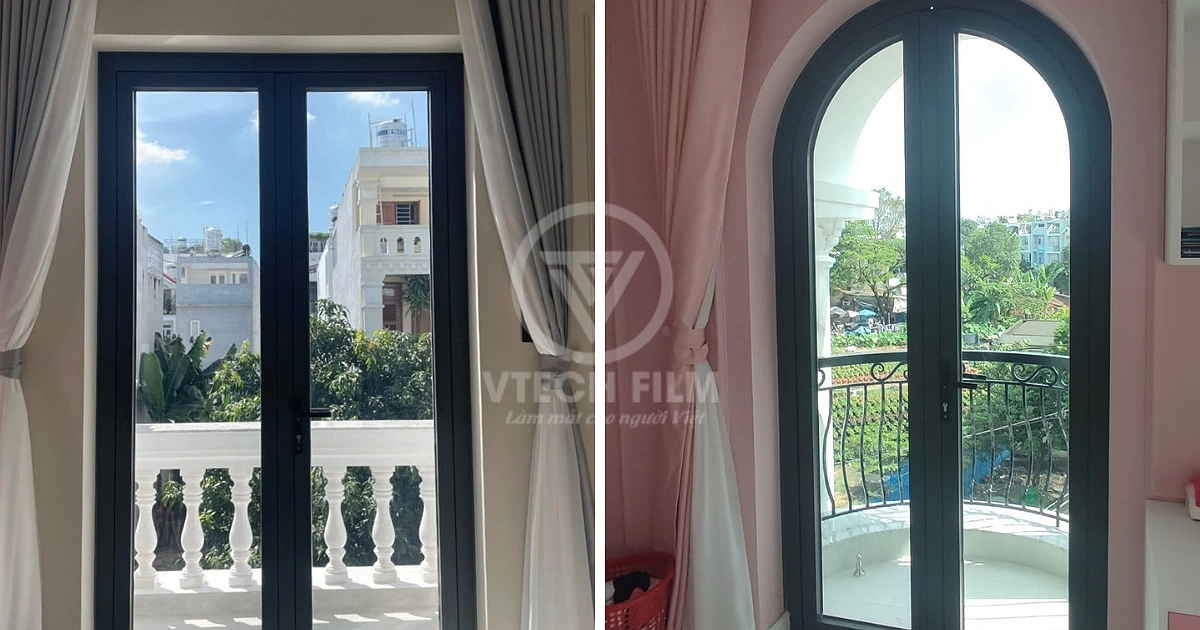 Chi tiết khu vực kính sau khi dán phim cách nhiệt 