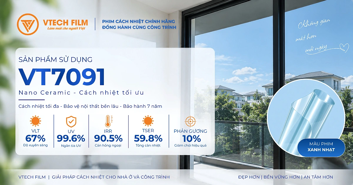Thông số kỹ thuật phim cách nhiệt VT7091