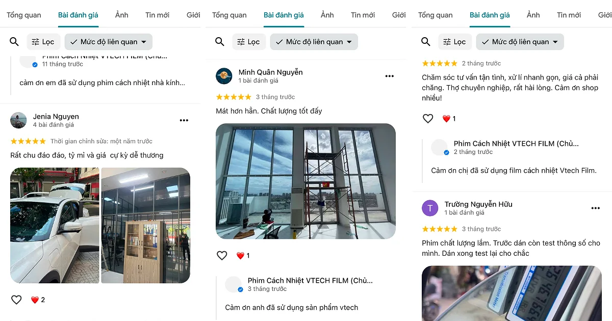 Khách hàng phản hồi hài lòng về đơn vị dán kính chung cư VTECH FILM