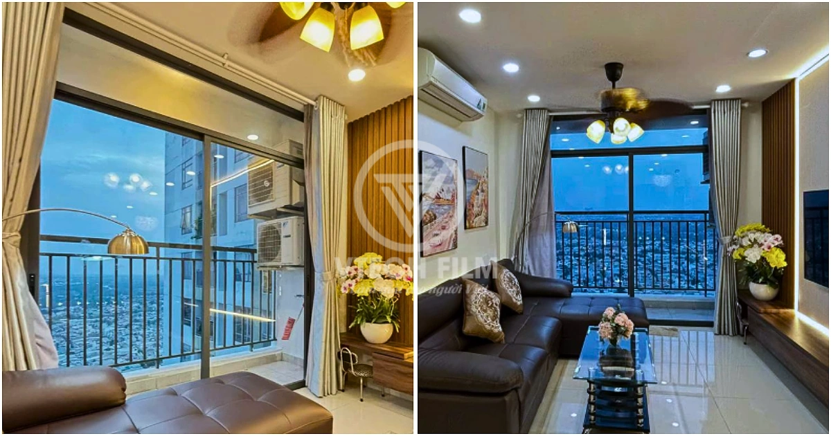 Không gian phòng khách căn hộ chung cư Central Premium sau khi thi công dán phim cách nhiệt VT0595 của VTECH FILM.