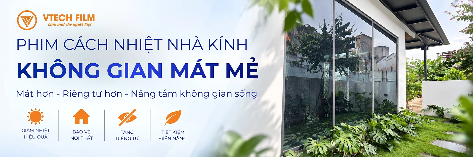 Phim cách nhiệt nhà kính giá rẻ TP.HCM giúp chống nóng, cản tia UV và tiết kiệm điện cho nhà ở, văn phòng.