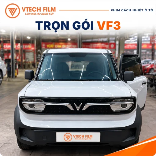 Xe VinFast VF3 sau khi dán phim cách nhiệt tại VTech Film