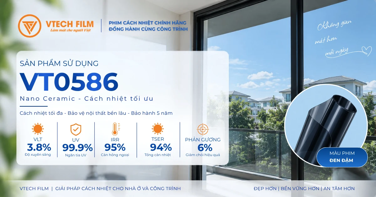 Phim VT0586 có giá dán phim cách nhiệt quận 7 tiết kiệm