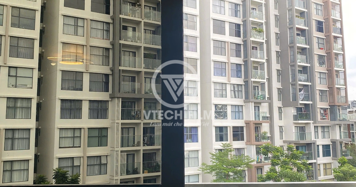 So sánh trước và sau khi dán phim cách nhiệt chung cư quận 7 bằng VT0595